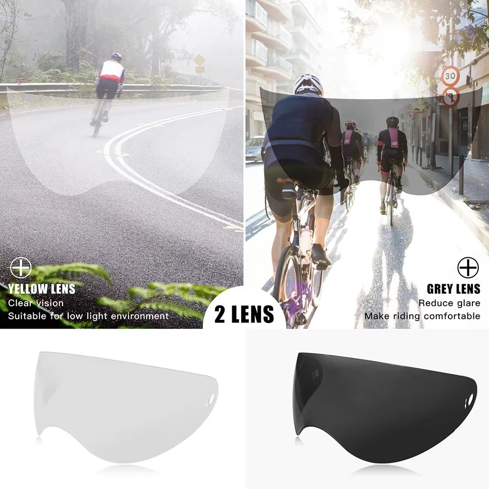 Men Women Ultralight Cycling Helmet MTB Road Bike Bicycle Motorcycle Riding Removable Transparent Lens Safely Cap QE116