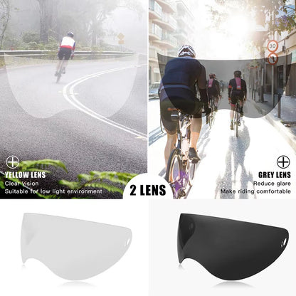 Men Women Ultralight Cycling Helmet MTB Road Bike Bicycle Motorcycle Riding Removable Transparent Lens Safely Cap QE116