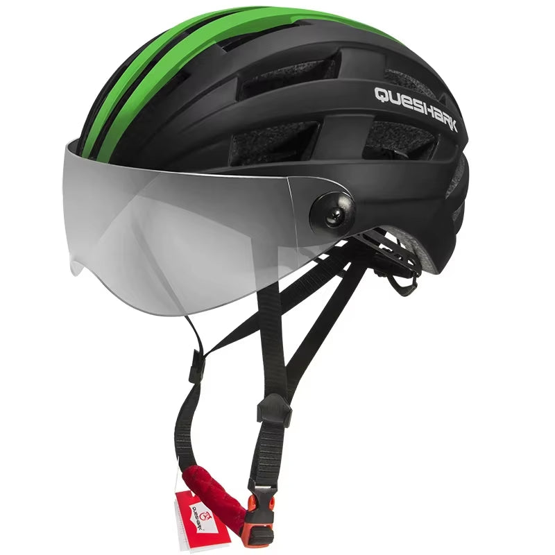 Men Women Ultralight Cycling Helmet MTB Road Bike Bicycle Motorcycle Riding Removable Transparent Lens Safely Cap QE116