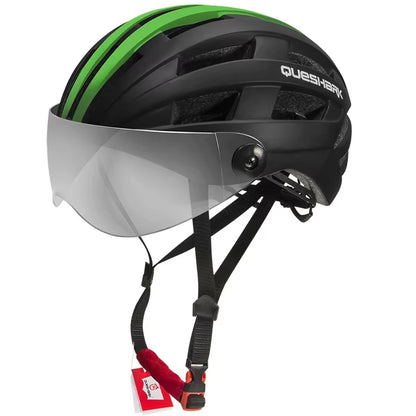 Men Women Ultralight Cycling Helmet MTB Road Bike Bicycle Motorcycle Riding Removable Transparent Lens Safely Cap QE116